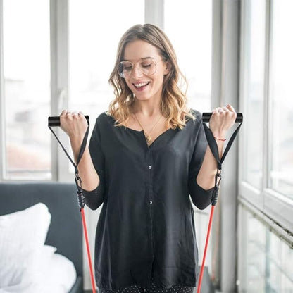 Exercise Handle Workout Handle Heavy Duty Grip Resistance Bands Handles Webbing Grip Puller Handle for Cable Machine Attachments Fitness Equipment with 2 Carabiners