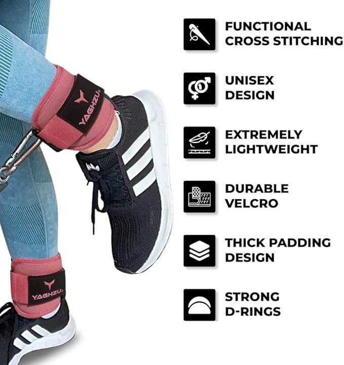 Ankle Straps for Cable Machines Women, Glute Kickback Cable Machine Attachments, Gym Ankle Cuffs, Wrist Cuffs for Workout, Leg Training Accessory, Fitness Gear for Home or Gym