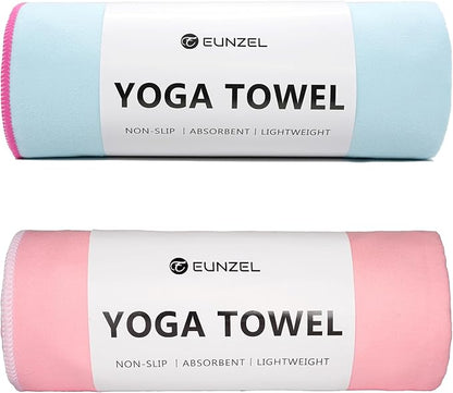 Eunzel Hot Yoga Towel Non-Slip Yoga Mat Towel Ultra-Absorbent Microfiber Towel for Hot Yoga, Pilates，Bikram and Workout 26.5"x 72"