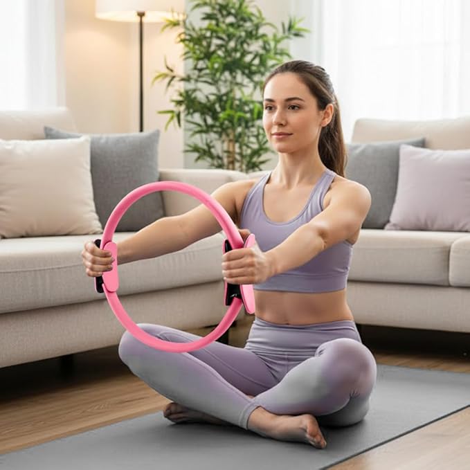 Pilates Essentials Kit for Women, 14 Pcs Home Workout Equipment with Pilates Circle Ball Ring Set Resistance Bands and Anti Slip Sock, Yoga Pilate Essentials Accessories