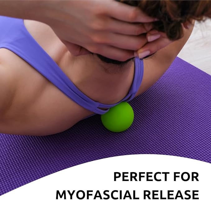 Massage Lacrosse Balls for Deep Tissue Relief - Trigger Point Therapy Ball Set for Plantar Fasciitis, Myofascial Release for Back, Shoulder, Foot - Massage Ball Roller - 2 Pack (Lime Green)