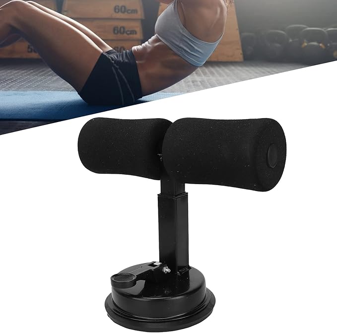 Sit-up Aid, Sit Up Bar for Floor, Portable Adjustable Sit Up Equipment with Sit-Up Foot Holder, Household Fitness, Abdominal Muscle Exercise, for Body Building(black)