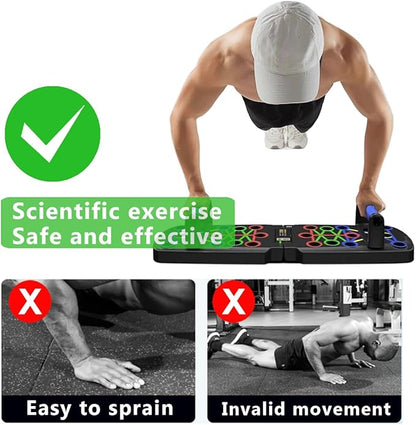 Push Up Board for Men, Push Up Bar at Home Workout Equipment, Pushup Handles Home Gym Exercise Fitness Equipment Portable Foldable with Counter