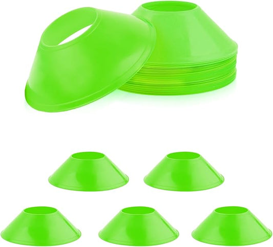 15pcs Soccer Cones for Sports Training, Mini Football Cones Flexible Agility Sports Cones Training Cones for Football Basketball Running Drills Sports Games Field Cone Markers Kids Practice (Green)