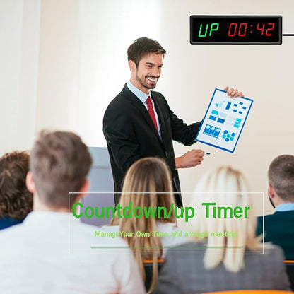 LED Interval Timer Count Down/Up Clock Stopwatch with Remote for Home Gym Fitness