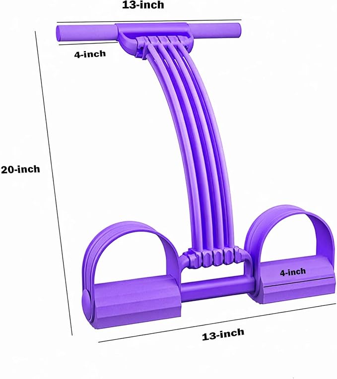 Pedal Resistance Band with Handle 8 Tube 3-in-1 Adjustable Resistance Band with 8 Levels & Foot Pedals, Sit Up Exercise Equipment,Multifunctional Fitness Band for Legs, Arms, Abs, Butt Workout at Home