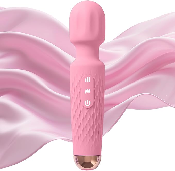 Personal Massager - 4H Max Runtime & Ultra-Quiet - Waterproof - 20 Modes 8 Speeds for Deep Tissue Back Massage, Post-Workout Recovery and Neck Muscle Relaxation（LX-Pink）