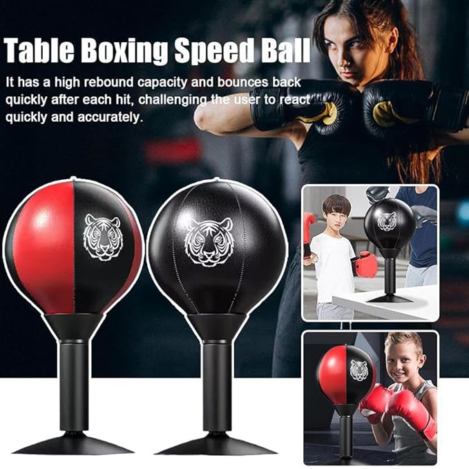 Desktop Punching Bag, Stress Buster with Suction Cup for Office Table and Counters,Super Strong Suction Speed Balls Heavy Duty Stress Relief Boxing Bag,Gag Gifts for Boss or Coworker