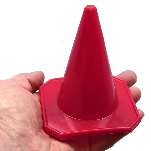 BlueDot Trading 4” Red Mini Plastic Traffic Cones | Set of 10 for Agility Training, RC Racing, Outdoor Activities, Sports Drills, Party Games