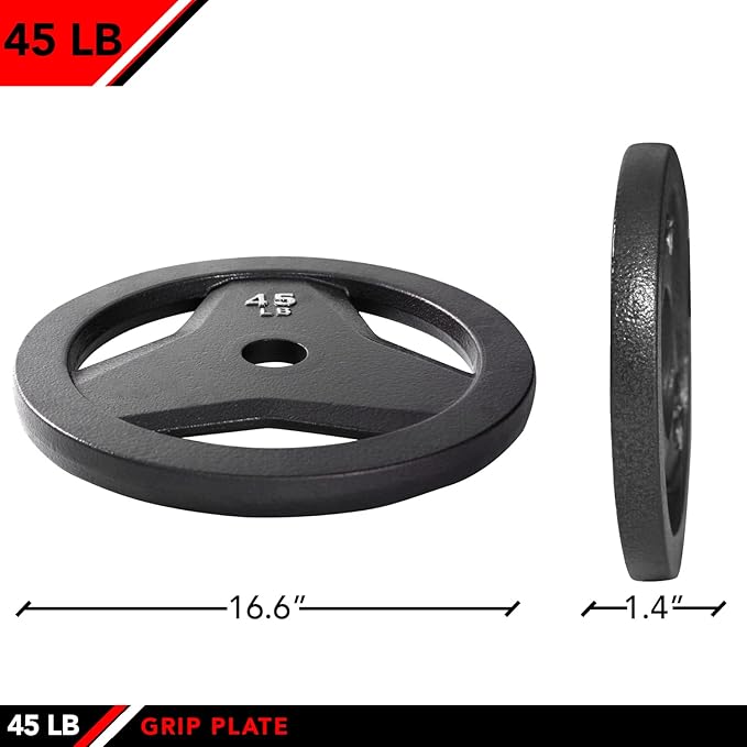 JFIT Olympic 2 Inch Grip Plates and Bumper Plates for Barbell - Single Weights or Sets of 2 (Muliple Weights)