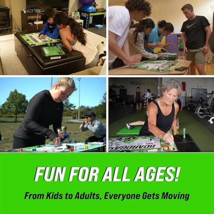 BoardGains Pro – Fitness Board Game | PE Teachers, Trainers & Parents Use for Group Workouts, Home Exercise & Physical Education | Bodyweight Cardio | No Equipment Needed