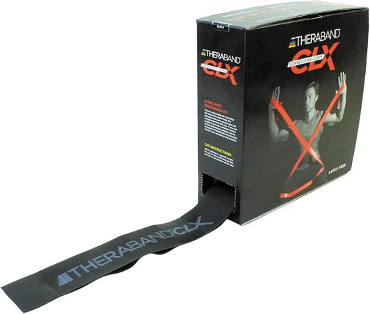 THERABAND CLX Resistance Band with Loops, Fitness Band for Home Exercise and Full Body Workouts, Portable Gym Equipment