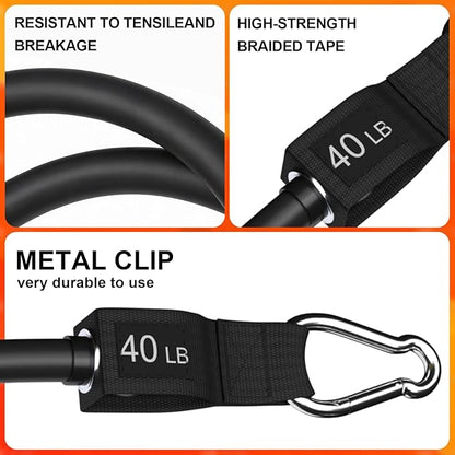 WHATAFIT Resistance Bands Set with Handles - Exercise Bands Home Gym Strength Training Equipment, Includes Door Anchor & Ankle Straps for Full Body Workout Bands, Physical Therapy