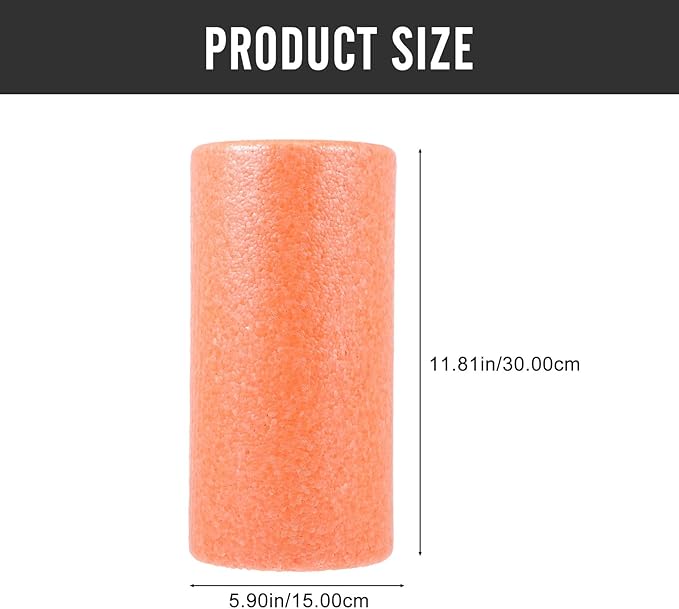 Yoga Fitness Roller Muscle Massaging Roller Foam Epp Material 30x15cm Orange Body Massage Column for Post-Workout Muscle Relaxation and Fitness