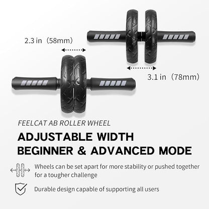 Ab roller wheel with knee pad for abdominal exercise core workout weight loss no noise easy to assembling light weight perfect home gym equipment for men & women
