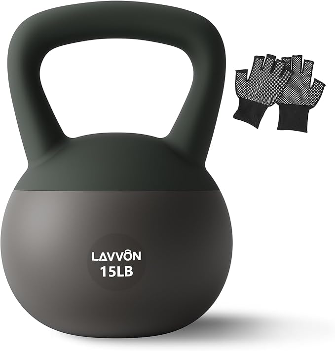 Soft Kettlebell - Cushioned Impact-Resistant Base and Anti-Slip, Kettle bell Anti-Slip Grip Weight for Home Workouts, Safe Strength Training Kettlebells Sets for Women & Men, With Non-slip Gloves