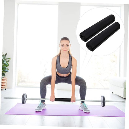 Kisangel 2pcs Thick Barbell Pad Squat Cushion with Neck and Shoulder Protection Ergonomic Weightlifting Cover for Squats Lunges Hip Thrusts High Grip Non Slip Support for Comfortable