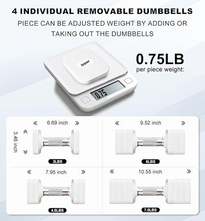 15LB 20LB 30LB 40LB 50LB Adjustable Dumbbell Set Free Weights Dumbbells Set for Women Men Hand Weights Sets Adjust Dumbbell Weight Sets for Home Gym Exercise Workout Strength Training Equipments
