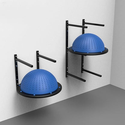 Ball Storage Holder Wall Mount Half Ball Balance Trainer Storage Rack, Sturdy Iron Exercise Ball Holder for Home Gym, Garage Wall & Fitness Workout