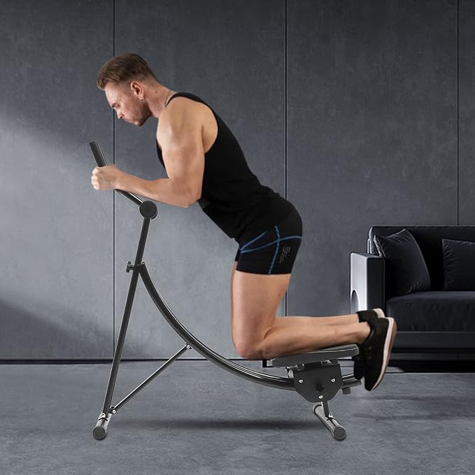 Ab Workout Machine with LED Monitor, Foldable Sit Up Bench Core Abdominal Trainer Multifunction Home Gym Equipment for Leg Thighs Buttocks Rodeo Sit-up Exercise