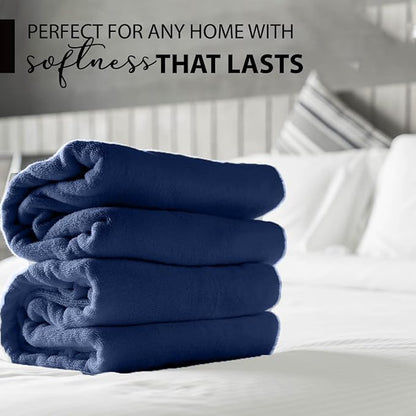 100% Cotton Bath Towels, Navy 24x48 Pack of 6 Towels, Quick Dry, Highly Absorbent, Soft Feel Towel, Gym, Spa, Bathroom, Shower, Pool, Luxury Soft Towels (24x48-6 Pack, Navy)