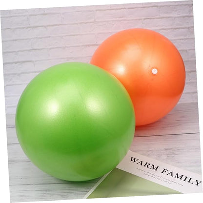 GARVALON 2pcs Anti-Burst Yoga Ball Set, Thickened Mini PVC Exercise Balls for Balancing Stability Trainer, Pilates Fitness Gym Use, Orange and Green, 15-35cm Random Size