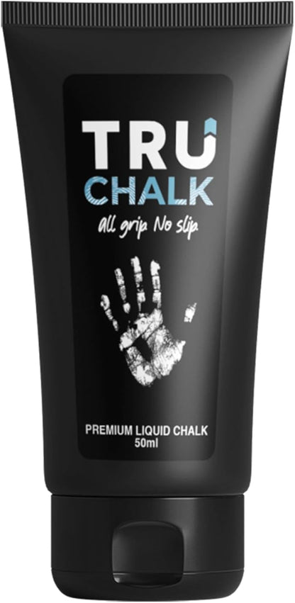 TruChalk 50ml Bottle All Grip No Slip Clear Liquid Chalk for Obstacles, Gymnastics, Rock Climbing, Crossfit, and Weightlifting. Sweat Resistant and Long-Lasting Grip Strength.
