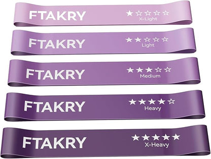 Resistance Bands for Working Out, Exercise Bands with 5 Resistance Levels, Natural Latex Resistance Bands Designed for Home Fitness, Strength Training and Flexibility Exercises