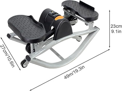 Rock Stepper Lateral Rocking Fitness Stepper U-Shaped Swing Fitness Equipment Equipped with a Digital Display/Resistance Band Lightweight and Portable Suitable for Home Apartment