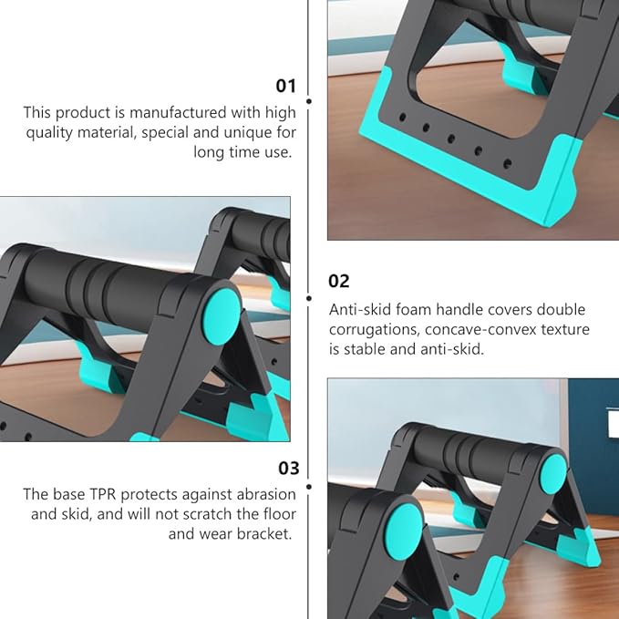 Push-up Bracket and Push-up Rack Set, Blue Indoor Exercise Fitness Supplies, Sturdy Hand Holder for Home Strength Training and Calisthenics Equipment