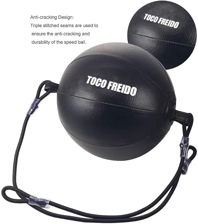 TOCO FREIDO Double End Punching Ball, Speed Bag with Difficulty Levels Boxing Reflex Ball with Headband, Perfect for Reaction, Agility, and Hand Eye Coordination Training