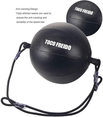 TOCO FREIDO Double End Punching Ball, Speed Bag with Difficulty Levels Boxing Reflex Ball with Headband, Perfect for Reaction, Agility, and Hand Eye Coordination Training