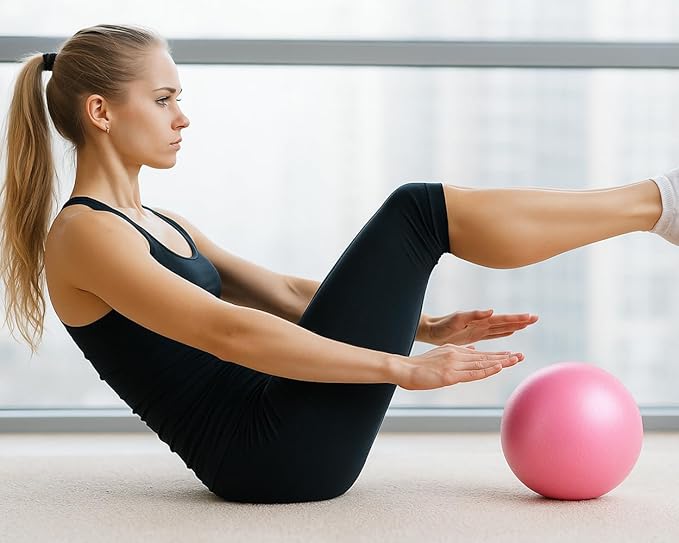 Pilates Ball 9 Inch Yoga Ball Small Exercise Ball for Core Strength Fitness Balance Stability at Home Gym