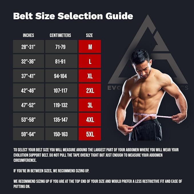 Evolution Athletics Weight Lifting Sport Belt for Strength Training, Powerlifting, or Deadlift
