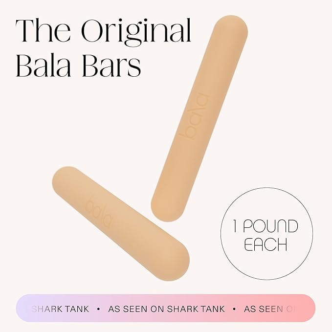 Bala Bars Dumbbell Set for Women & Men - Set of 2 Bars Designed for Walking, Strength Training, HIIT, Boxing & Aerobics - Hand Weights for Working Out at Home