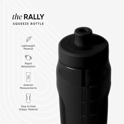Simple Modern Rally Squeeze Plastic Water Bottle | 30oz Locking Leakproof Cup for Gym, Sports, Electrolytes, Travel | Midnight Black