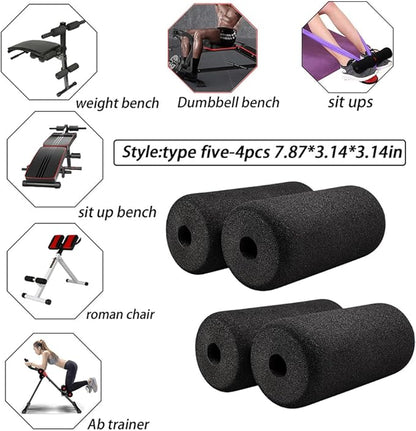 Foot Foam Pads Rollers(7.87in*3.14in*3.14in) for Exercise Machine, Inversion Table, Workout Bench, Sits Ups Replacement Parts, Home Gym Accesories