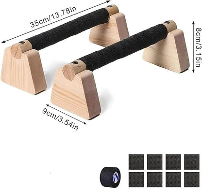 Calisthenics Bars Push Up Bar 1 Pair Wooden Solid Wood Bracket Durable Push-up Stand Non-slip Parallettes Bars Bodybuilding Fitness