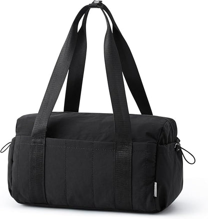 G4Free Small Gym Bag for Women 14 Inch Mini Gym Duffle Bag with Wet Compartment Cute Duffel for Travel Sport Workout (Black)