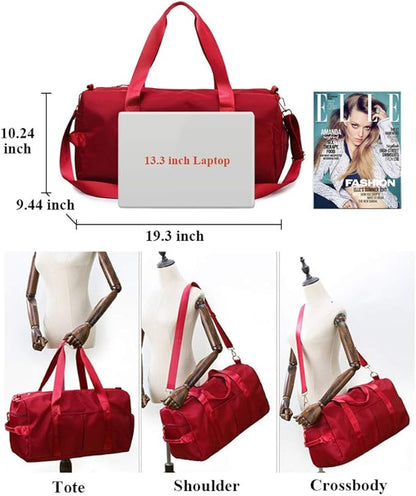 KARRESLY Sports Gym Bag for Women or Men Travel Duffel Bag with Wet Pocket and Shoes Compartment for Training Swim Yoga(ArmyGreen)