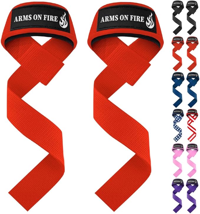 TECEUM Lifting Straps for Weightlifting Gym Strength Training - Wrist Straps with Neoprene Padded Cotton - Men & Women – Ideal for Powerlifting, Bodybuilding & Deadlifts