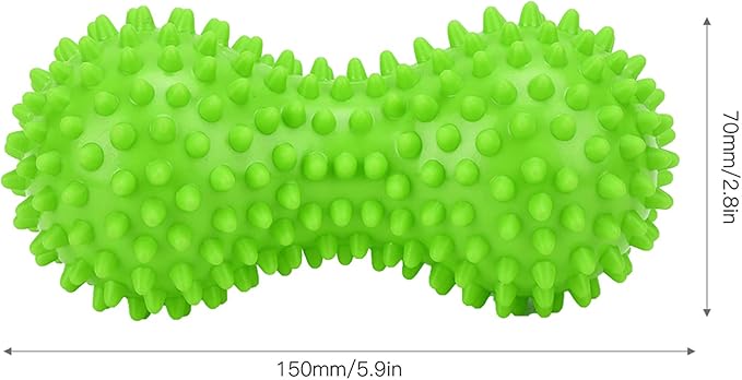 PVC Peanut Massage Ball, Peanut Massage Roller, Spiky Massage Ball, Yoga Spike Ball for Muscle Hand Planta Pedis Relaxation (Green)