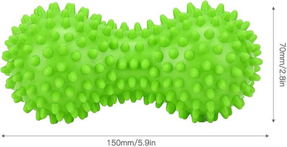 PVC Peanut Massage Ball, Peanut Massage Roller, Spiky Massage Ball, Yoga Spike Ball for Muscle Hand Planta Pedis Relaxation (Green)