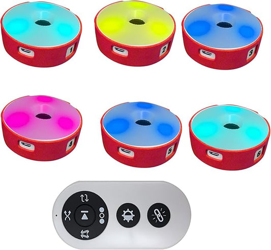 Agility Training Lights, Reaction Training Light of 6PCS Sport Agility Light USB Charging, Last 10 Hours, 10cm Height Sensing Distance, 4 Light Color, 4 Mode, 270 Degree Viewable Angle