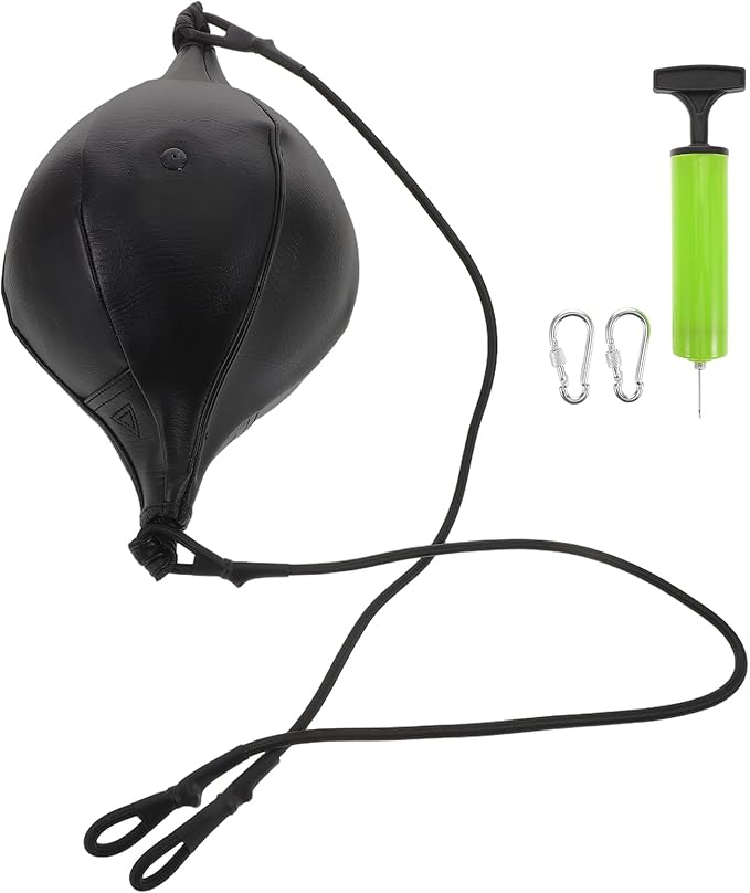 Milisten Double End Boxing Speed Bag Pu Reflex Training Ball with Rope Set for Hand-Eye Coordination Boxing Fitness Home Gym Reaction and Speed Training Equipment