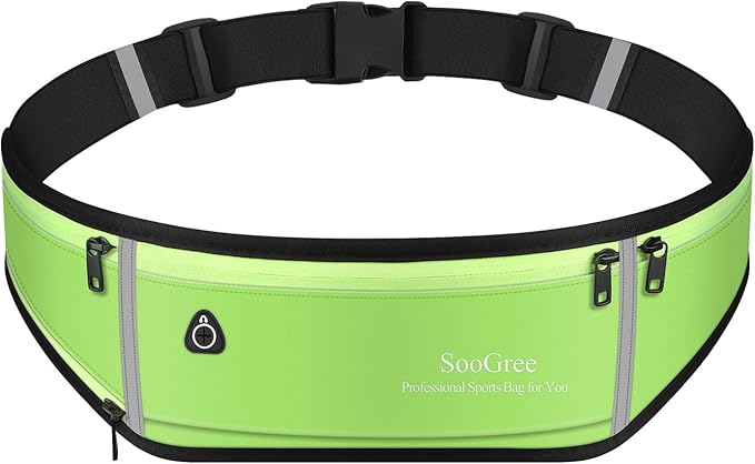 Slim Running Belt Fanny Packs for Women & Men Runners Pouch Waist Pack Phone Holder Large Crossbody Runners Bag Gear Accessories for Running Hiking Traveling Sports Adjustable Strap