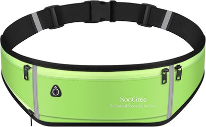 Slim Running Belt Fanny Packs for Women & Men Runners Pouch Waist Pack Phone Holder Large Crossbody Runners Bag Gear Accessories for Running Hiking Traveling Sports Adjustable Strap