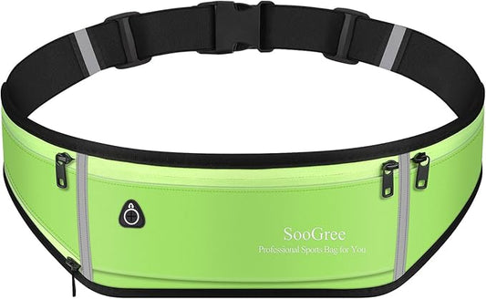 Slim Running Belt Fanny Packs for Women & Men Runners Pouch Waist Pack Phone Holder Large Crossbody Runners Bag Gear Accessories for Running Hiking Traveling Sports Adjustable Strap