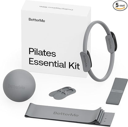 BetterMe Pilates Essential Kit - Pilates Ring, Long Resistance Bands, Pilates Loop Bands, Ball and More - Complete Home Pilates Kit for Women
