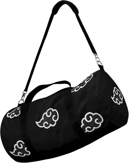 Anime Gym Bag for Women Men - Large Capacity Waterproof Workout Fitness Travel Sports Bags Fashion Street Camping ExpandaCLe Carry On Duffle Bag For Couple (Black Cloud) PTY